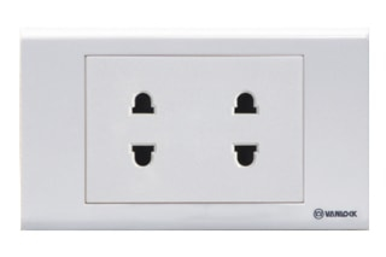 Ổ cắm đôi 2 chấu RVB820